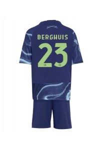Ajax Steven Berghuis #23 Jalkapallovaatteet Lasten Vieraspeliasu 2025-26 Lyhythihainen (+ Lyhyet housut)